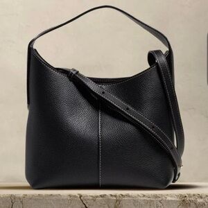 Banana Republic Mini Vida Slouchy Elegant Black Leather Bag with crossbody strap